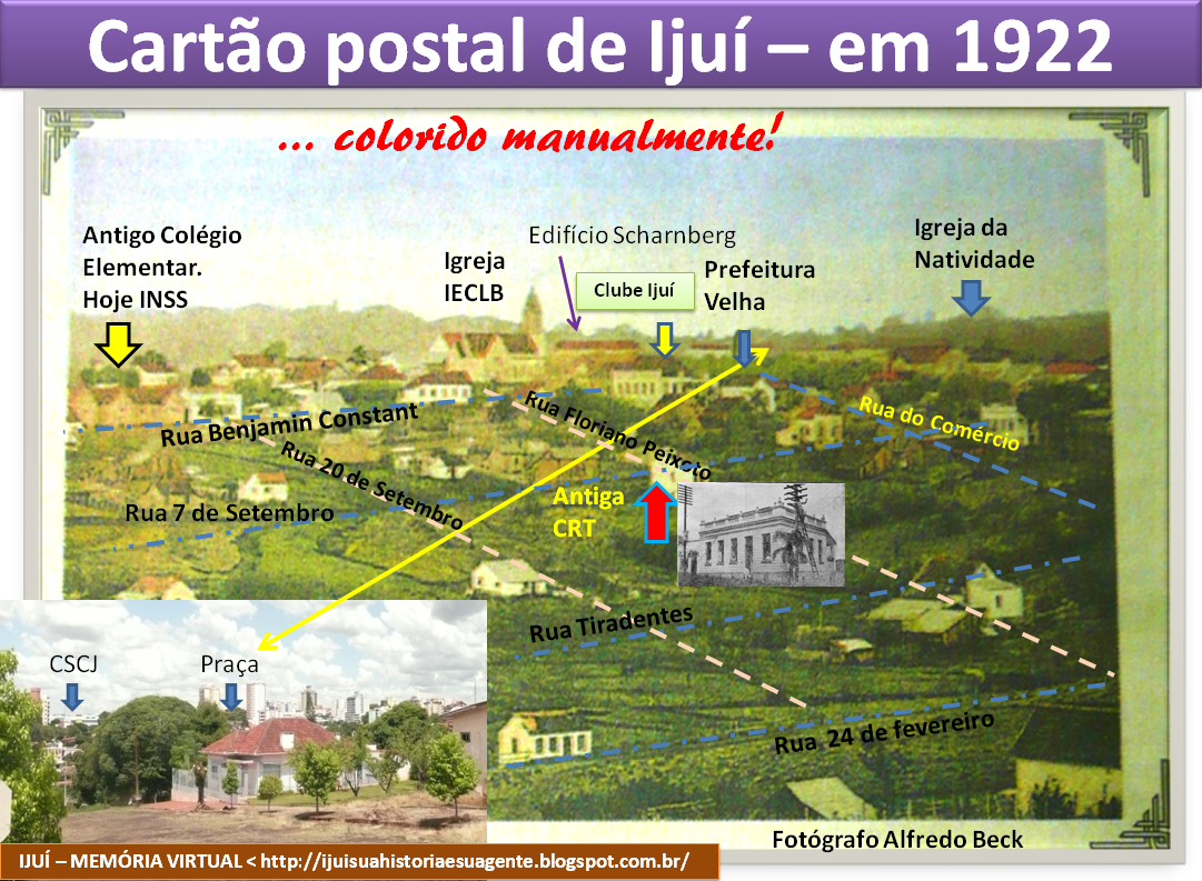 1922 cartão postal colorido
